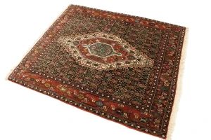 Rusty Red Floral 4X5 Bidjar Persian Rug