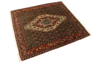 Rusty Red Floral 4X5 Bidjar Persian Rug