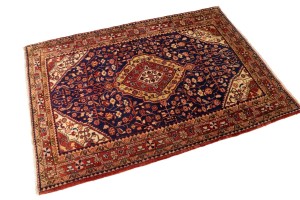 Vintage Purple-navy Floral 3'3X3'7 Gholtogh Persian Rug