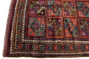 Vintage Brown Violet Tribal 4X8 Ghoochan Persian Rug
