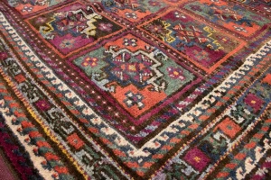 Vintage Brown Violet Tribal 4X8 Ghoochan Persian Rug