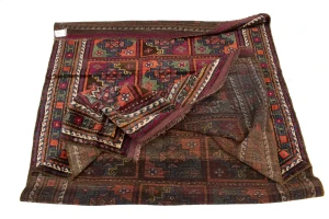 Vintage Brown Violet Tribal 4X8 Ghoochan Persian Rug