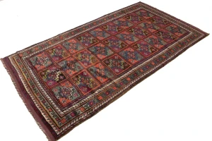 Vintage Brown Violet Tribal 4X8 Ghoochan Persian Rug