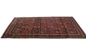 Vintage Brown Violet Tribal 4X8 Ghoochan Persian Rug