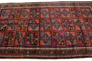Vintage Brown Violet Tribal 4X8 Ghoochan Persian Rug
