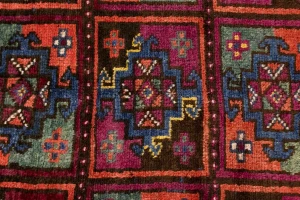 Vintage Brown Violet Tribal 4X8 Ghoochan Persian Rug