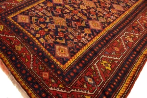 Semi Antique Red Tribal 4X7 Shirvan Persian Rug