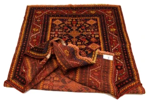 Semi Antique Red Tribal 4X7 Shirvan Persian Rug