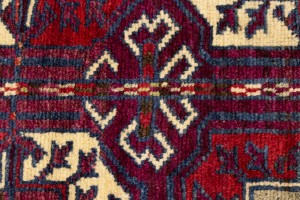 Vintage Burgundy Tribal 4'4X7'9 Ghoochan Persian Rug