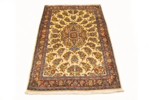 Vintage Cream Floral 3'6X5'4 Sarouk Persian Rug