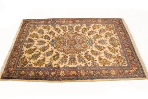 Vintage Cream Floral 3'6X5'4 Sarouk Persian Rug