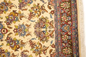 Vintage Cream Floral 3'6X5'4 Sarouk Persian Rug