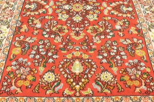 Vintage Red Floral 3'4X4'9 Shahrbaft Persian Rug
