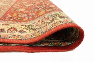 Vintage Red Floral 3'4X4'9 Shahrbaft Persian Rug