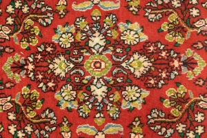 Vintage Red Floral 3'4X4'9 Shahrbaft Persian Rug
