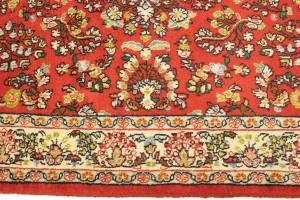 Vintage Red Floral 3'4X4'9 Shahrbaft Persian Rug