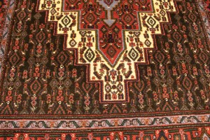 Vintage Orange Tribal 4X5 Bidjar Persian Rug