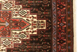 Vintage Orange Tribal 4X5 Bidjar Persian Rug