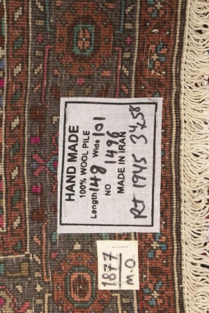 Vintage Geometric 3'4X5'8 Bidjar Persian Rug