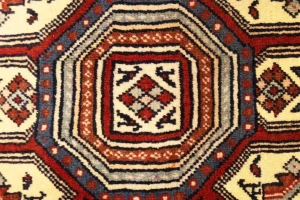 Vintage Geometric Cream 3X5 Bidjar Persian Rug