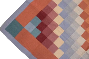 Multicolored Geometric Dhurrie 8X10 Indian Oriental Rug