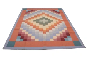 Multicolored Geometric Dhurrie 8X10 Indian Oriental Rug