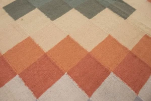 Multicolored Geometric Dhurrie 8X10 Indian Oriental Rug