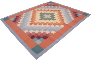 Multicolored Geometric Dhurrie 8X10 Indian Oriental Rug