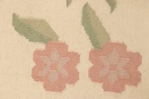 Cream Floral Dhurrie 9X12 Indian Oriental Rug