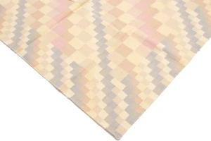Multicolored Geometric Dhurrie 5'8X8'4 Indian Oriental Rug
