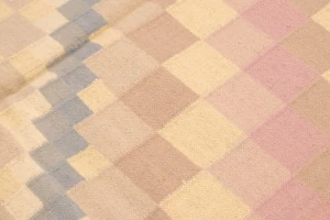Multicolored Geometric Dhurrie 5'8X8'4 Indian Oriental Rug