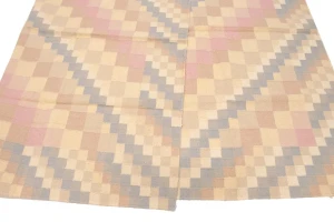 Multicolored Geometric Dhurrie 5'8X8'4 Indian Oriental Rug