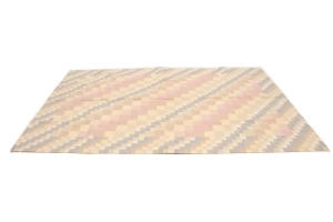 Multicolored Geometric Dhurrie 5'8X8'4 Indian Oriental Rug