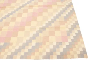 Multicolored Geometric Dhurrie 5'8X8'4 Indian Oriental Rug