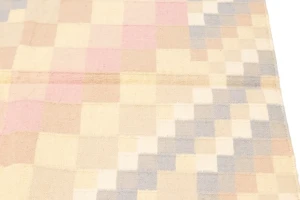 Multicolored Geometric Dhurrie 5'8X8'4 Indian Oriental Rug