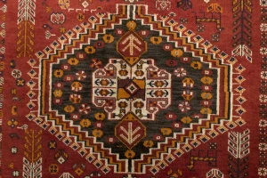 Vintage Red Tribal 4X7 Shiraz Persian Rug