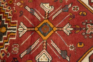 Vintage Red Tribal 4X7 Shiraz Persian Rug