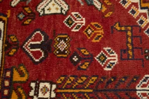 Vintage Red Tribal 4X7 Shiraz Persian Rug