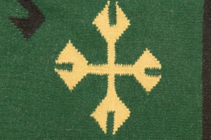 Green Geometric Dhurrie 5'5X8'4 Indian Oriental Rug