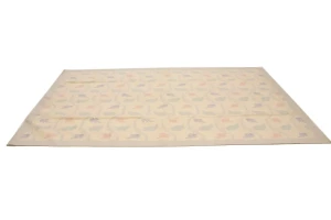 Beige Floral Dhurrie 6X9 Indian Oriental Rug