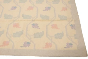 Beige Floral Dhurrie 6X9 Indian Oriental Rug