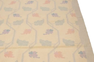 Beige Floral Dhurrie 6X9 Indian Oriental Rug