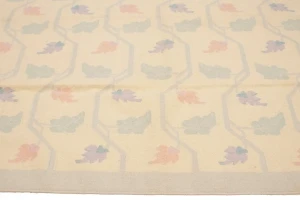 Beige Floral Dhurrie 6X9 Indian Oriental Rug