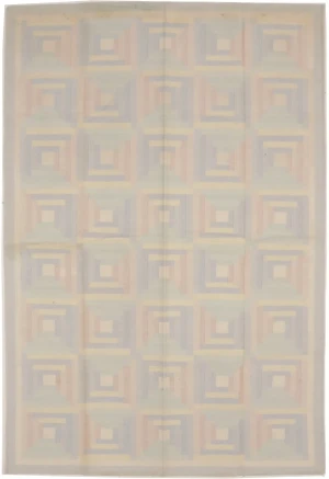 Multicolored Geometric Dhurrie 5'7X8'5 Indian Oriental Rug
