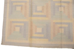 Multicolored Geometric Dhurrie 5'7X8'5 Indian Oriental Rug