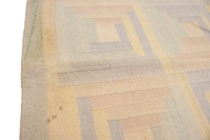 Multicolored Geometric Dhurrie 5'7X8'5 Indian Oriental Rug