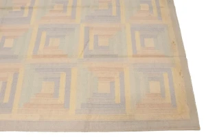 Multicolored Geometric Dhurrie 5'7X8'5 Indian Oriental Rug