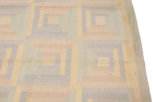 Multicolored Geometric Dhurrie 5'7X8'5 Indian Oriental Rug