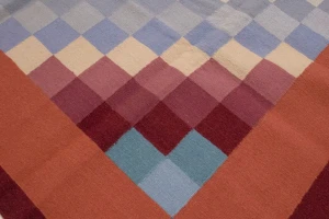 Multicolored Geometric Dhurrie 8X10 Indian Oriental Rug