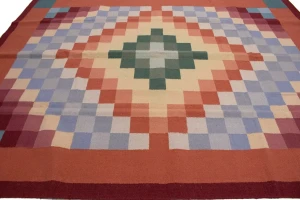 Multicolored Geometric Dhurrie 8X10 Indian Oriental Rug